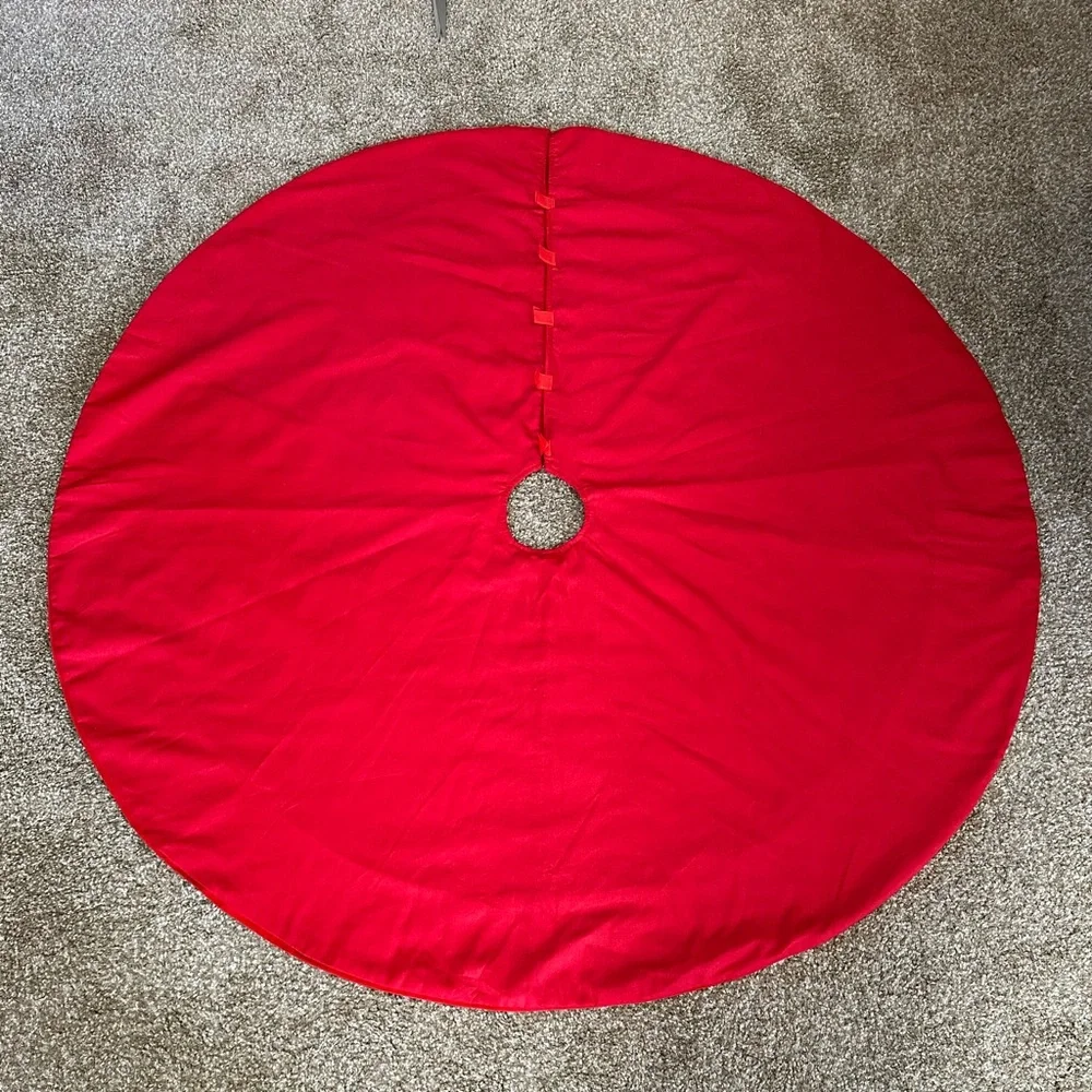 🎄Santa Red Round Velveteen Christmas Tree Skirt Target 47